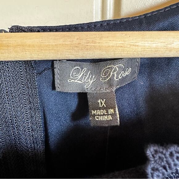 Lily Rose women’s dress size 1x NWT navy blue lace - Picture 3 of 9